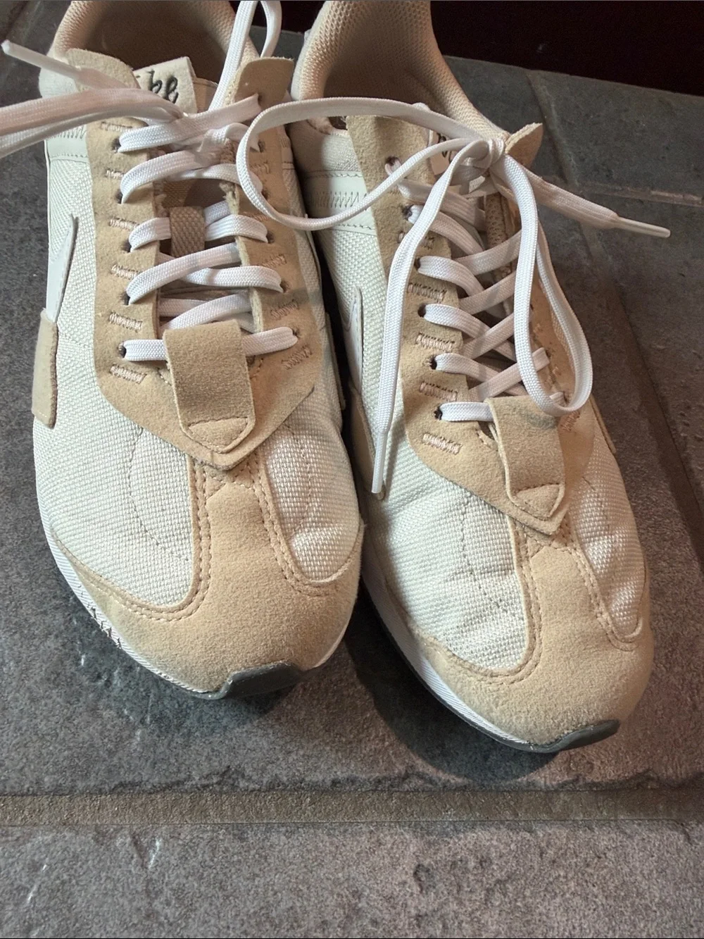 Nike Women’s Cream and White Air-Cushioned Casual Sneakers